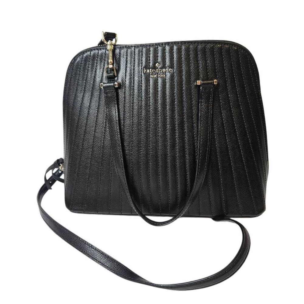 Kate Spade Patterson Drive quilted dome satchel/bag black leather.  M.